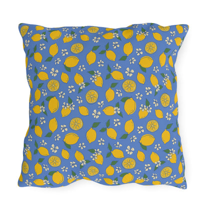 Blue Lemon Outdoor Pillow Cover | Citrus Patio Pillow - You're My Kind of Weird