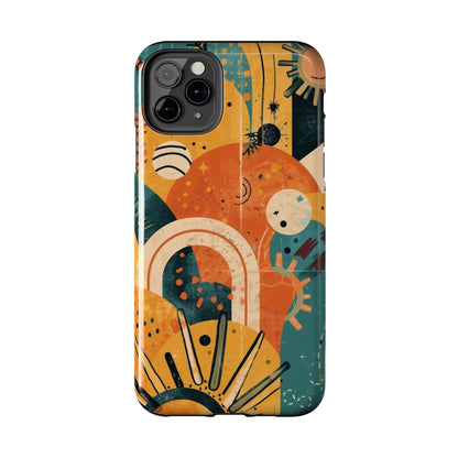 Dopamine Abstract Retro Sun and Moon iPhone Case | Tough Phone Cases - You're My Kind of Weird