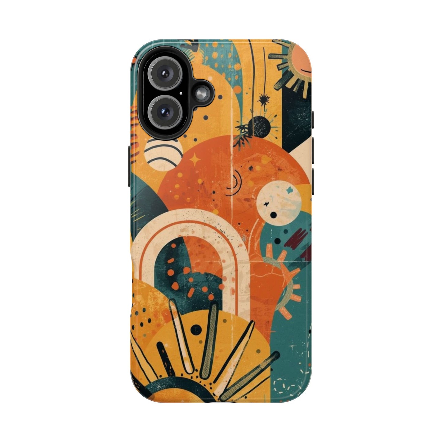 Dopamine Abstract Retro Sun and Moon iPhone Case | Tough Phone Cases - You're My Kind of Weird