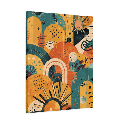 Dopamine Fun Abstract Retro Sunset Collage Canvas - You're My Kind of Weird