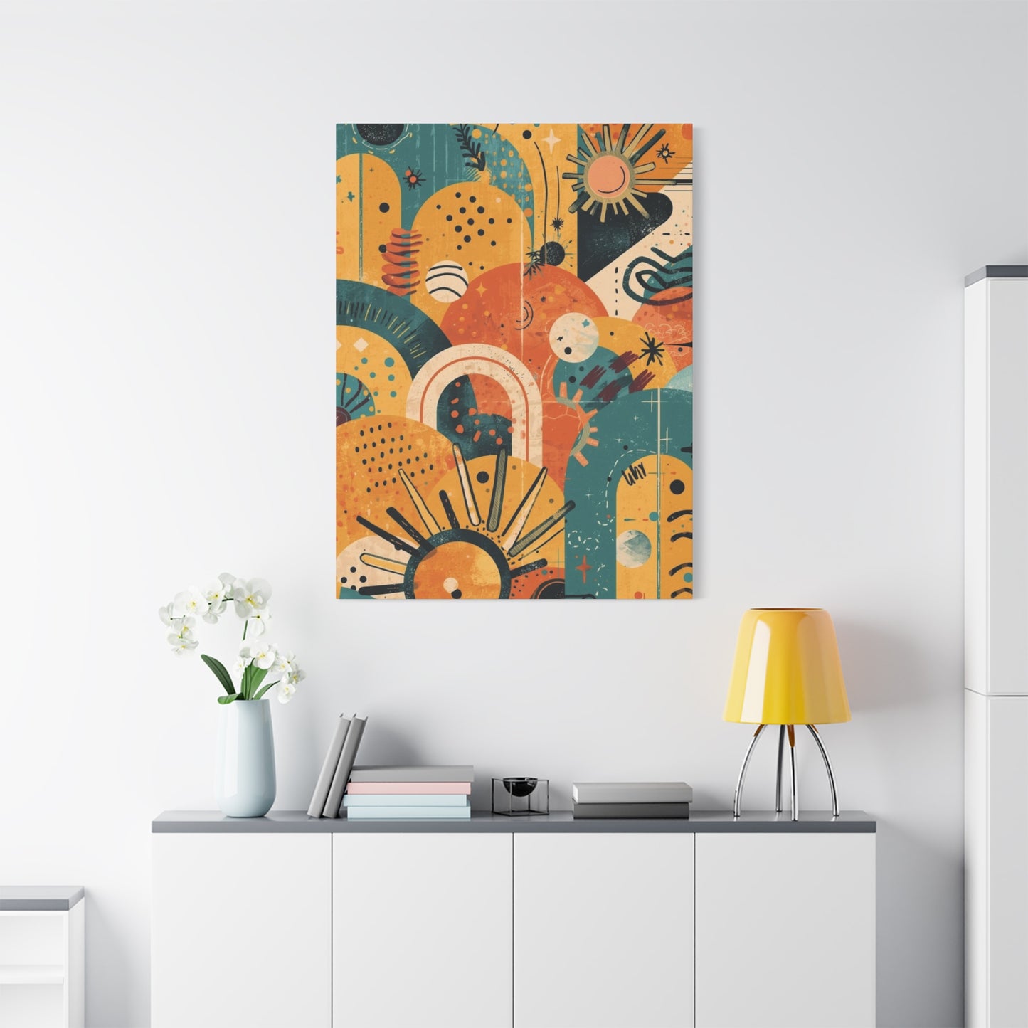 Dopamine Fun Abstract Retro Sunset Collage Canvas - You're My Kind of Weird