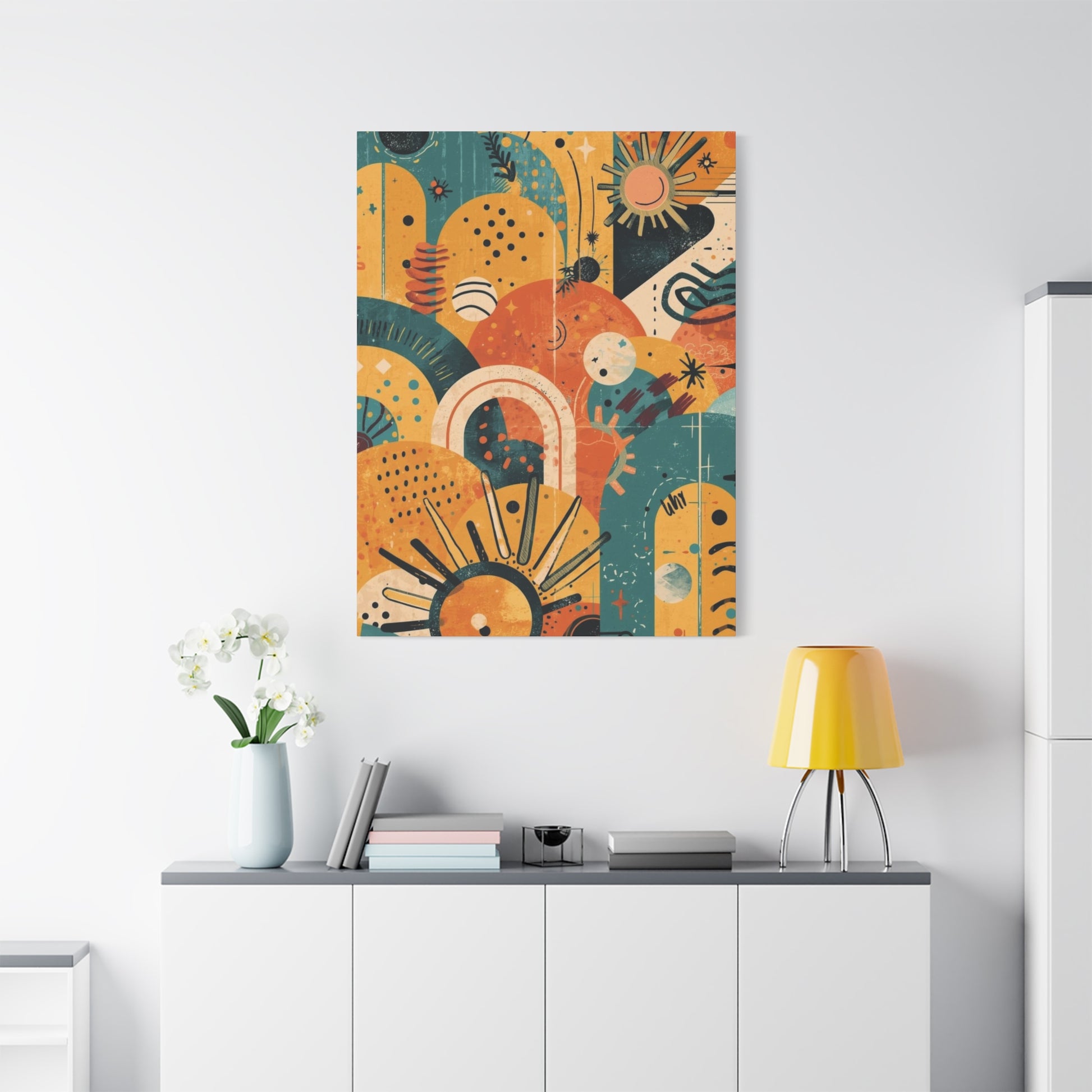 Dopamine Fun Abstract Retro Sunset Collage Canvas - You're My Kind of Weird