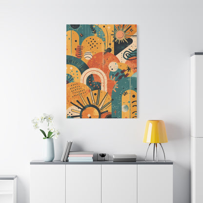 Dopamine Fun Abstract Retro Sunset Collage Canvas - You're My Kind of Weird