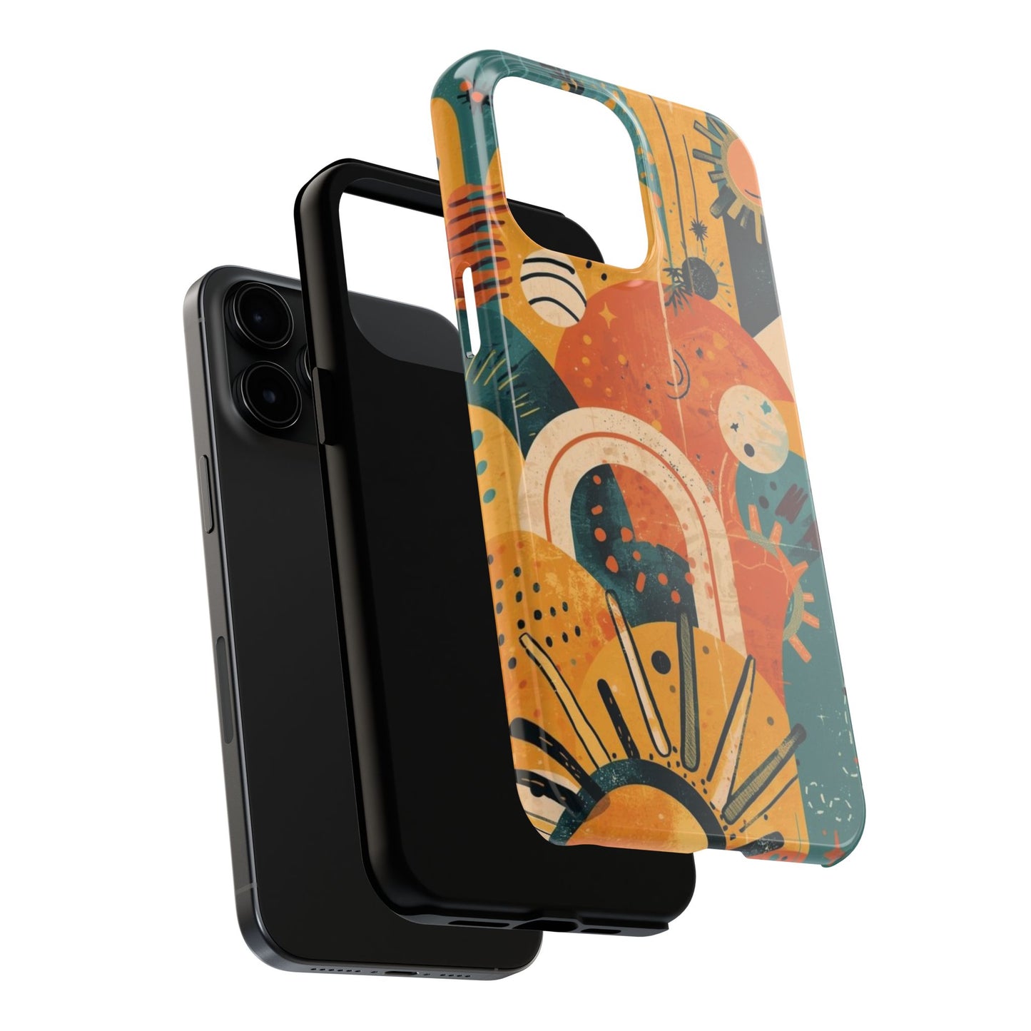 Dopamine Abstract Retro Sun and Moon iPhone Case | Tough Phone Cases - You're My Kind of Weird