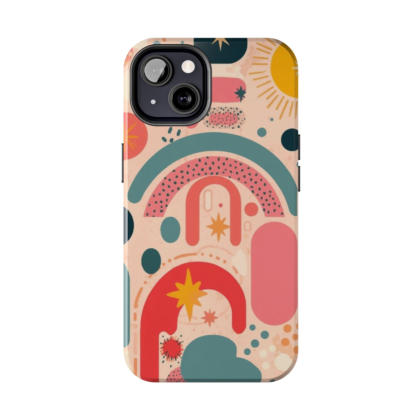 Dopamine Blast Retro Rainbow Pattern i - Phone Case | Abstract Boho Sun Design - You're My Kind of Weird