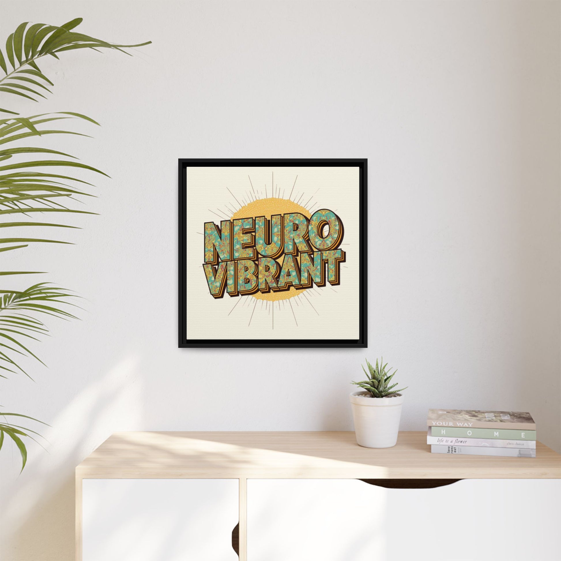 Neuro Vibrant Framed Canvas Art — Colorful Retro Wall Print - You're My Kind of Weird
