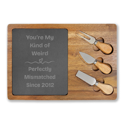 You're My Kind of Weird Personalized Charcuterie Board | Engraved Slate Paddle - You're My Kind of Weird