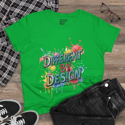Differently Designed Women's Cotton Tee, Casual T-Shirt for Creative Souls, Statement Tee, Gift for Art Lovers, Unique Style Top