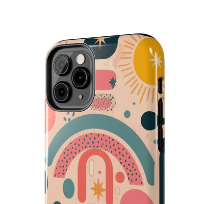 Dopamine Blast Retro Rainbow Pattern i - Phone Case | Abstract Boho Sun Design - You're My Kind of Weird