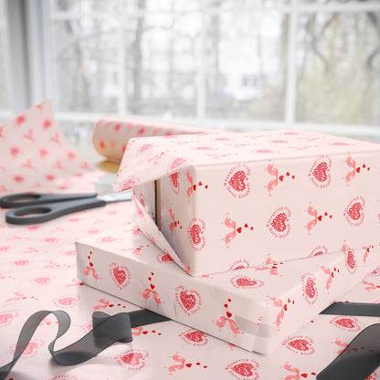Customize Valentine Pink Heart Wrapping Paper Roll - You're My Kind of Weird