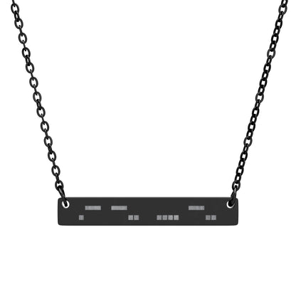 ADHD Morse Code Bar Necklace | Minimalist Engraved Stainless Steel Pendant | Neurodiversity Jewelry
