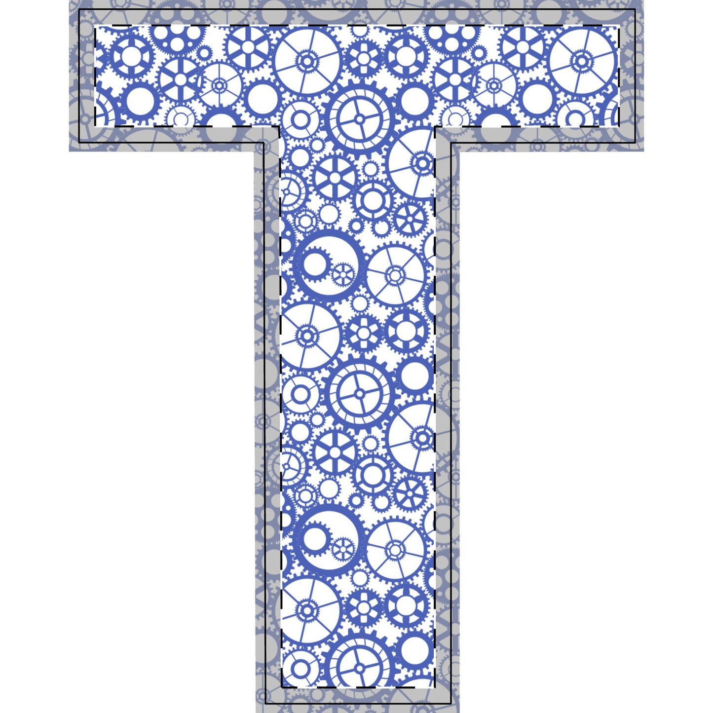 Freestanding Blue Gear Wooden Letters & Shapes - You're My Kind of Weird