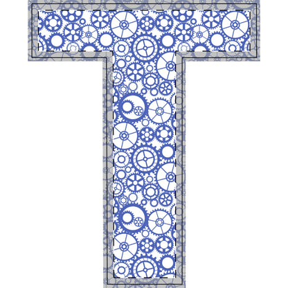 Freestanding Blue Gear Wooden Letters & Shapes - You're My Kind of Weird