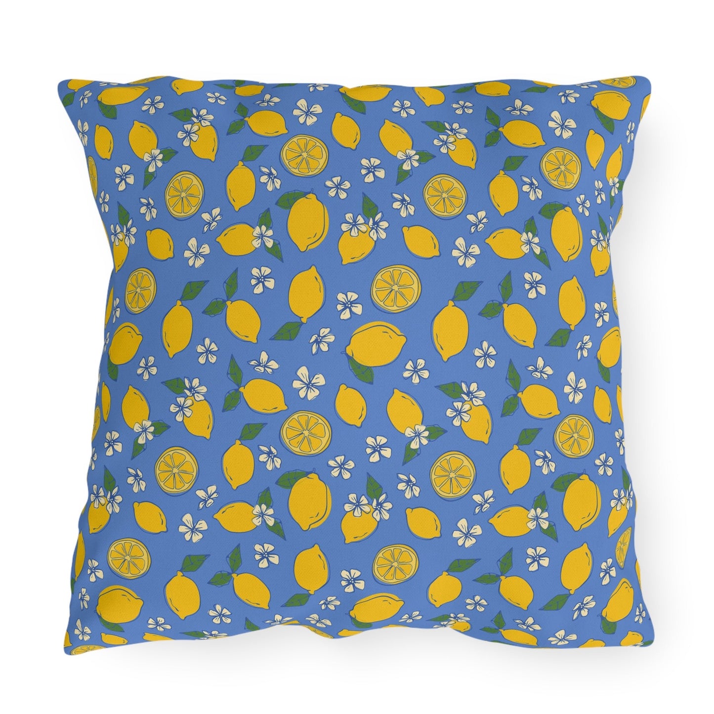 Blue Lemon Outdoor Pillow Cover | Citrus Patio Pillow - You're My Kind of Weird