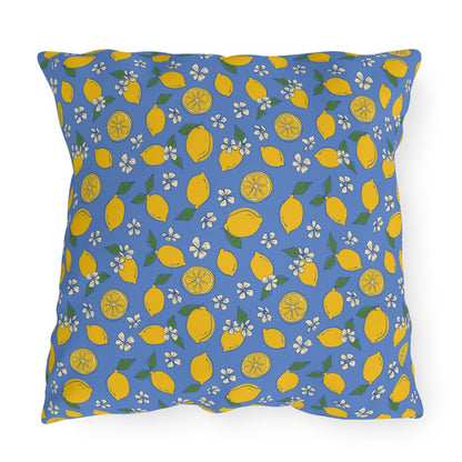 Blue Lemon Outdoor Pillow Cover | Citrus Patio Pillow - You're My Kind of Weird