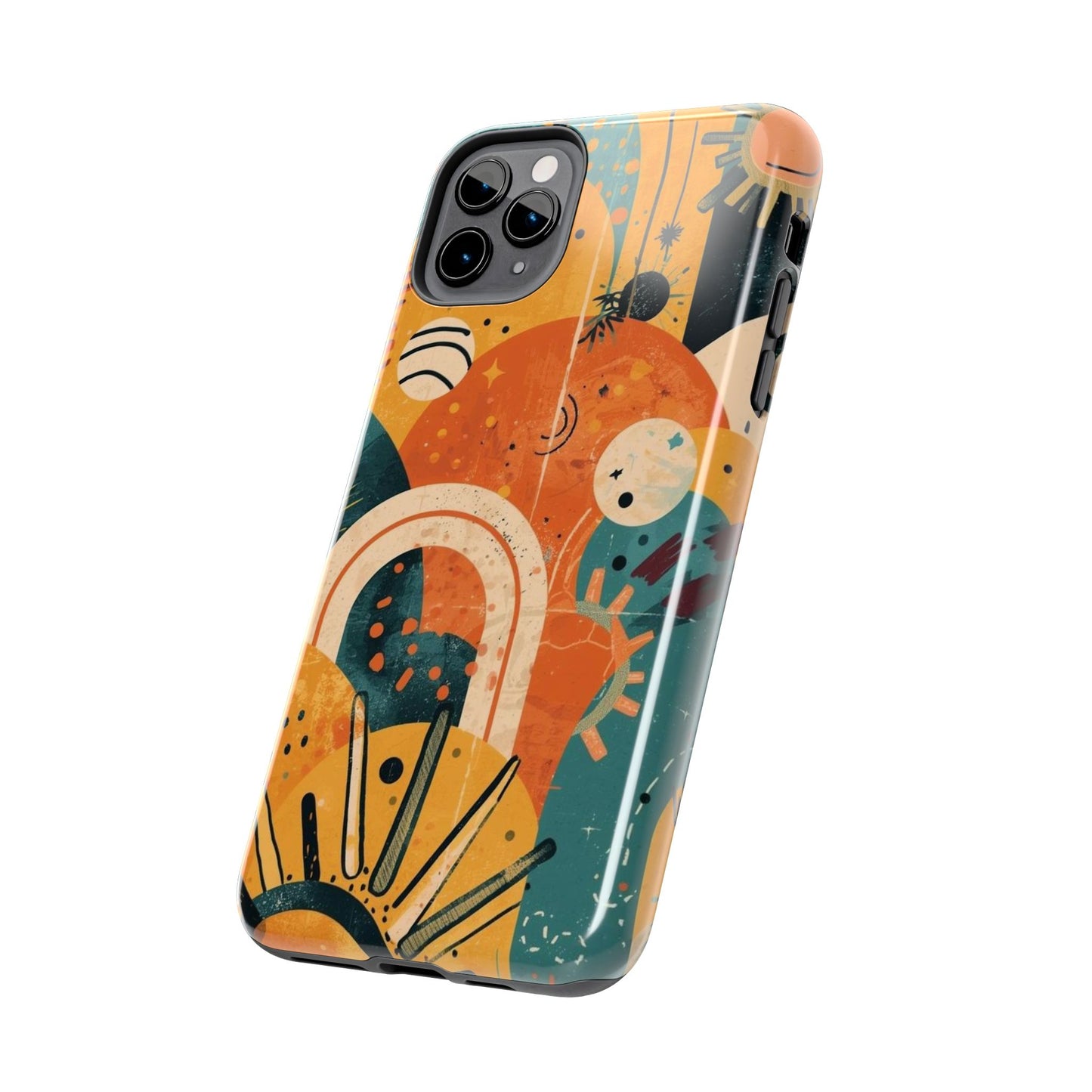 Dopamine Abstract Retro Sun and Moon iPhone Case | Tough Phone Cases - You're My Kind of Weird