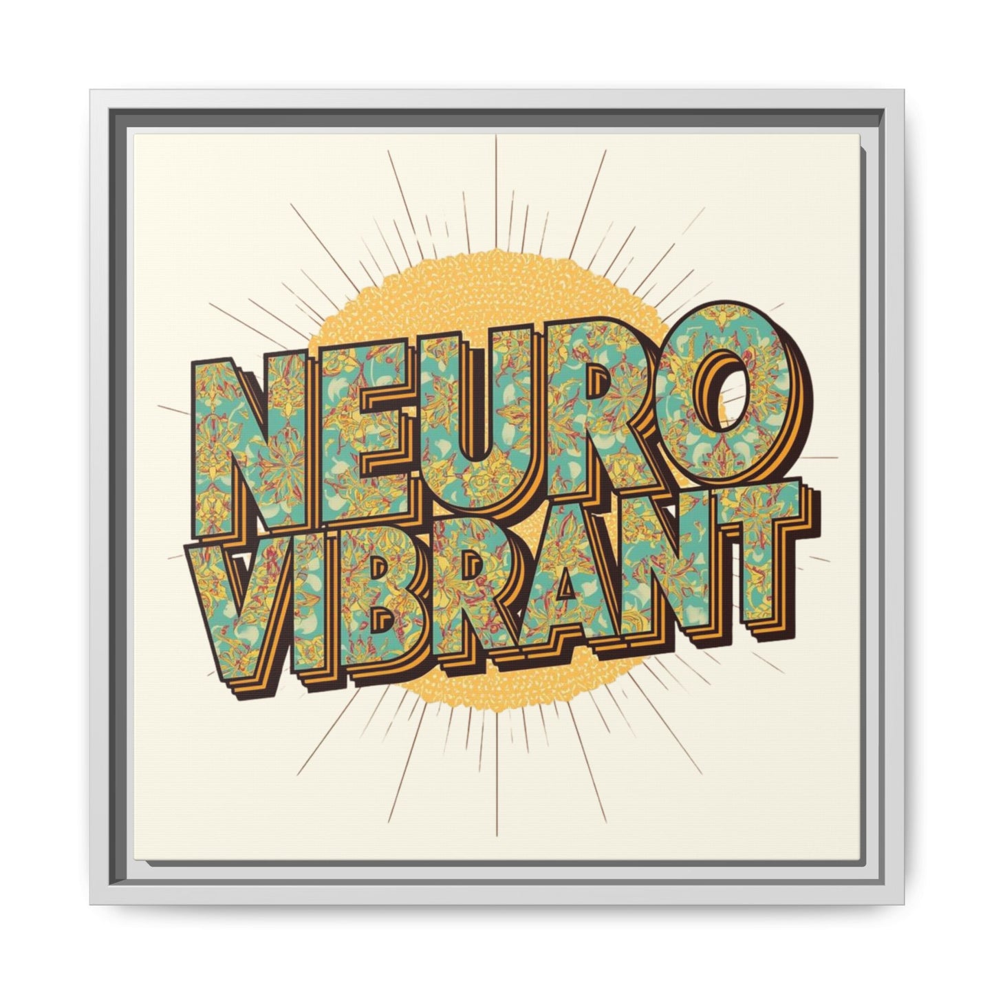 Neuro Vibrant Framed Canvas Art — Colorful Retro Wall Print - You're My Kind of Weird