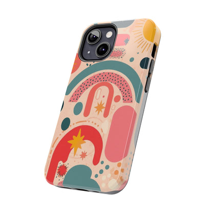 Dopamine Blast Retro Rainbow Pattern i - Phone Case | Abstract Boho Sun Design - You're My Kind of Weird