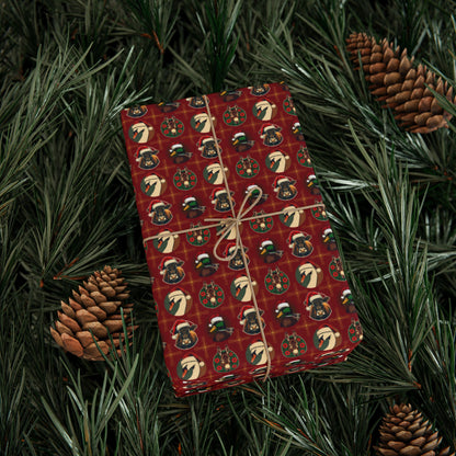 Festive Animal Wrapping Paper – Cow, Duck, Swan & Donkey Christmas Gift Wrap | Holiday Fine Art Paper - You're My Kind of Weird