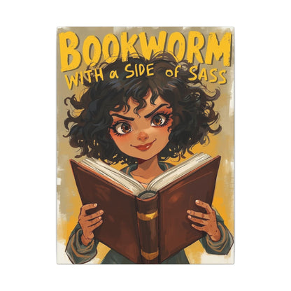 Bookworm Canvas Art | Reading Decor for Book Lovers, Wall Art for Kids, Unique Gift for Readers, Educational Wall Decor, Literary Gift