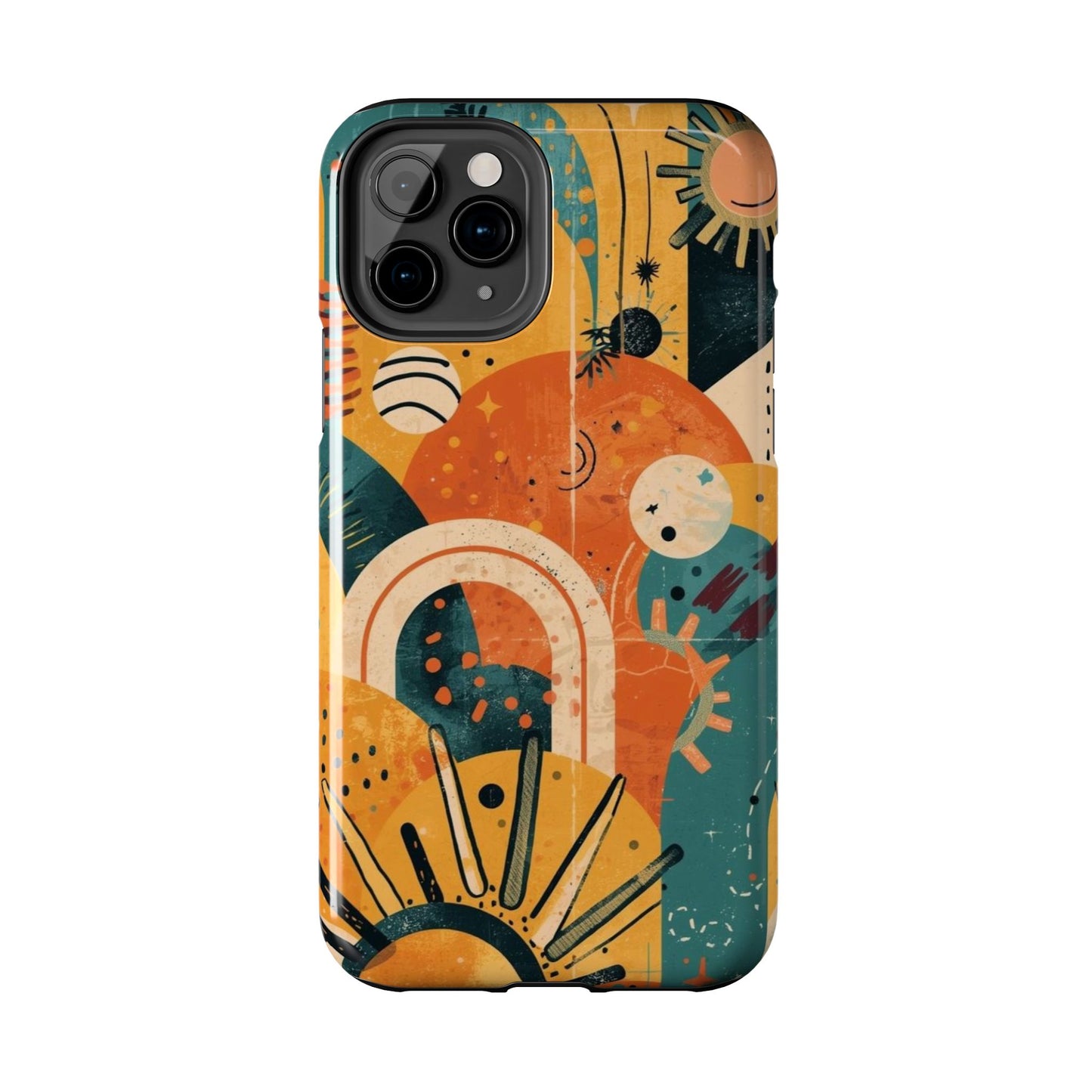 Dopamine Abstract Retro Sun and Moon iPhone Case | Tough Phone Cases - You're My Kind of Weird