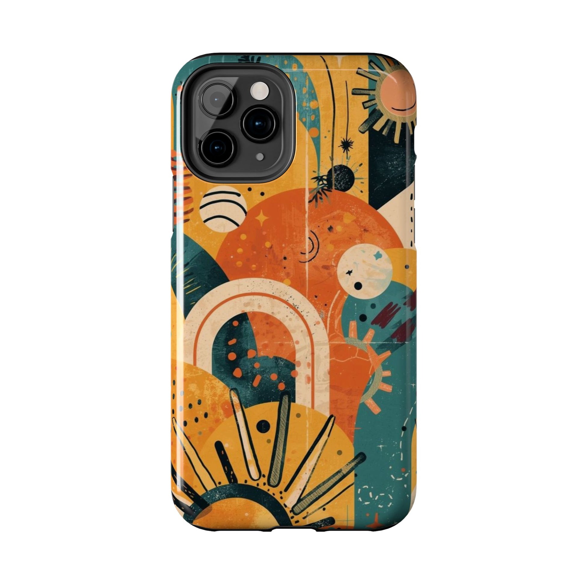 Dopamine Abstract Retro Sun and Moon iPhone Case | Tough Phone Cases - You're My Kind of Weird