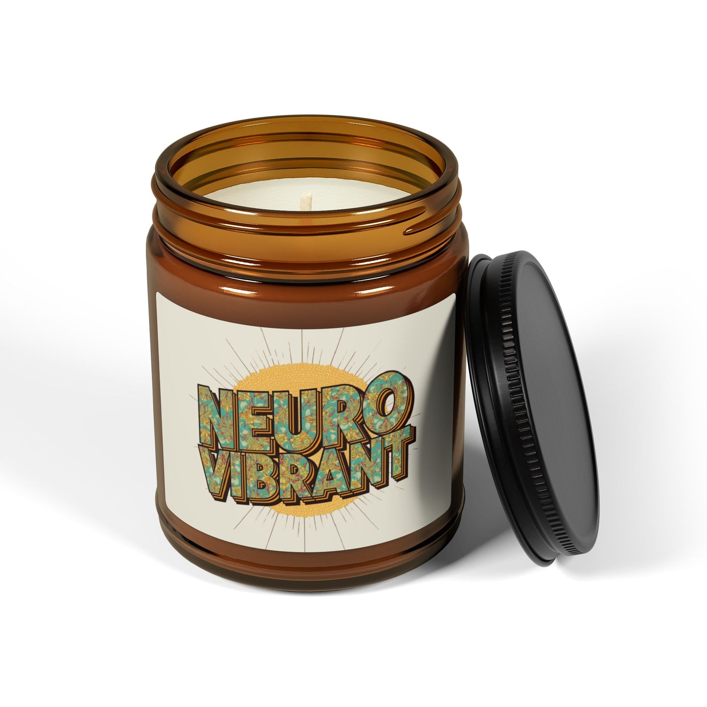 Neuro Vibrant Scented Soy Candle — Amber Jar Aromatherapy Candle - You're My Kind of Weird