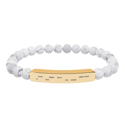 Autism Morse Code Bracelet | Minimalist Neurodiverse Jewelry | Natural Stone Beaded Bracelet - You're My Kind of Weird