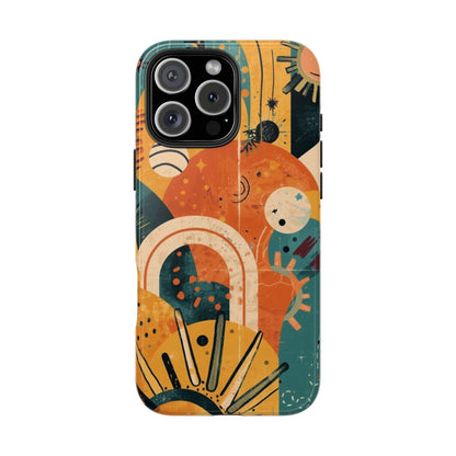 Dopamine Abstract Retro Sun and Moon iPhone Case | Tough Phone Cases - You're My Kind of Weird