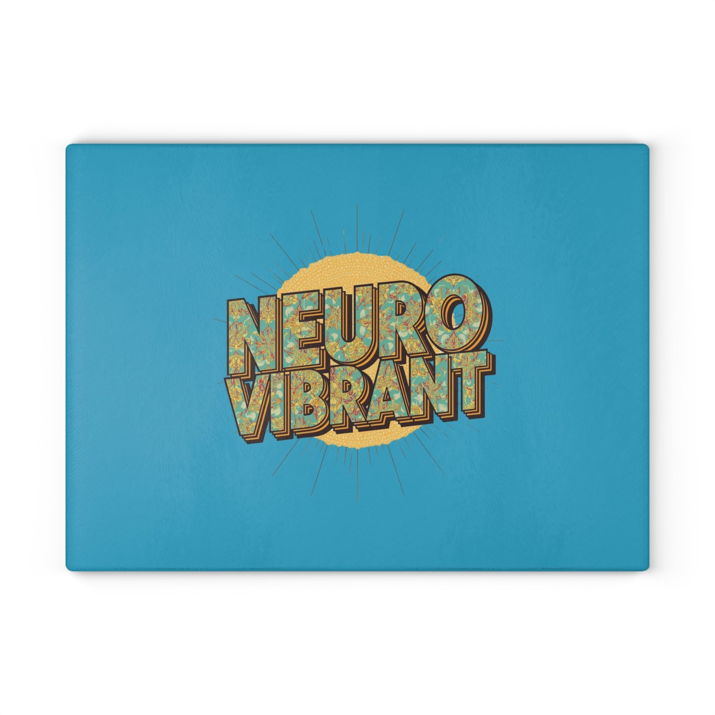 NeuroVibrant Glass Cutting Board — Retro Sun Kitchen Board - You're My Kind of Weird