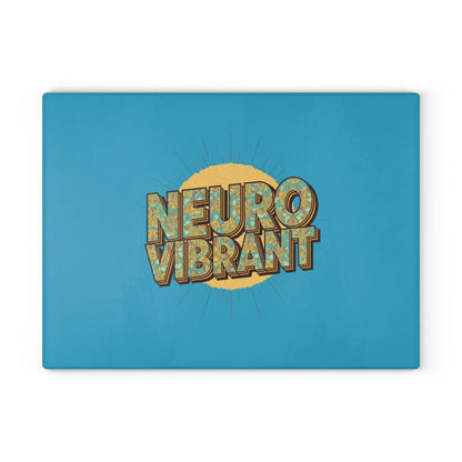 NeuroVibrant Glass Cutting Board — Retro Sun Kitchen Board - You're My Kind of Weird