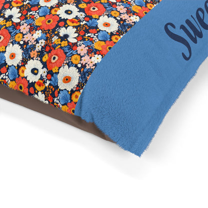 Personalized Floral Pet Bed with Name | Custom Dog Bed or Cat Bed - You're My Kind of Weird