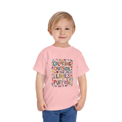 Creative Toddler Short Sleeve Tee - "Coloring Outside the Lines on Purpose", Kids' Gift, Playful Apparel, Summer Outfit, Art-Inspired [...]