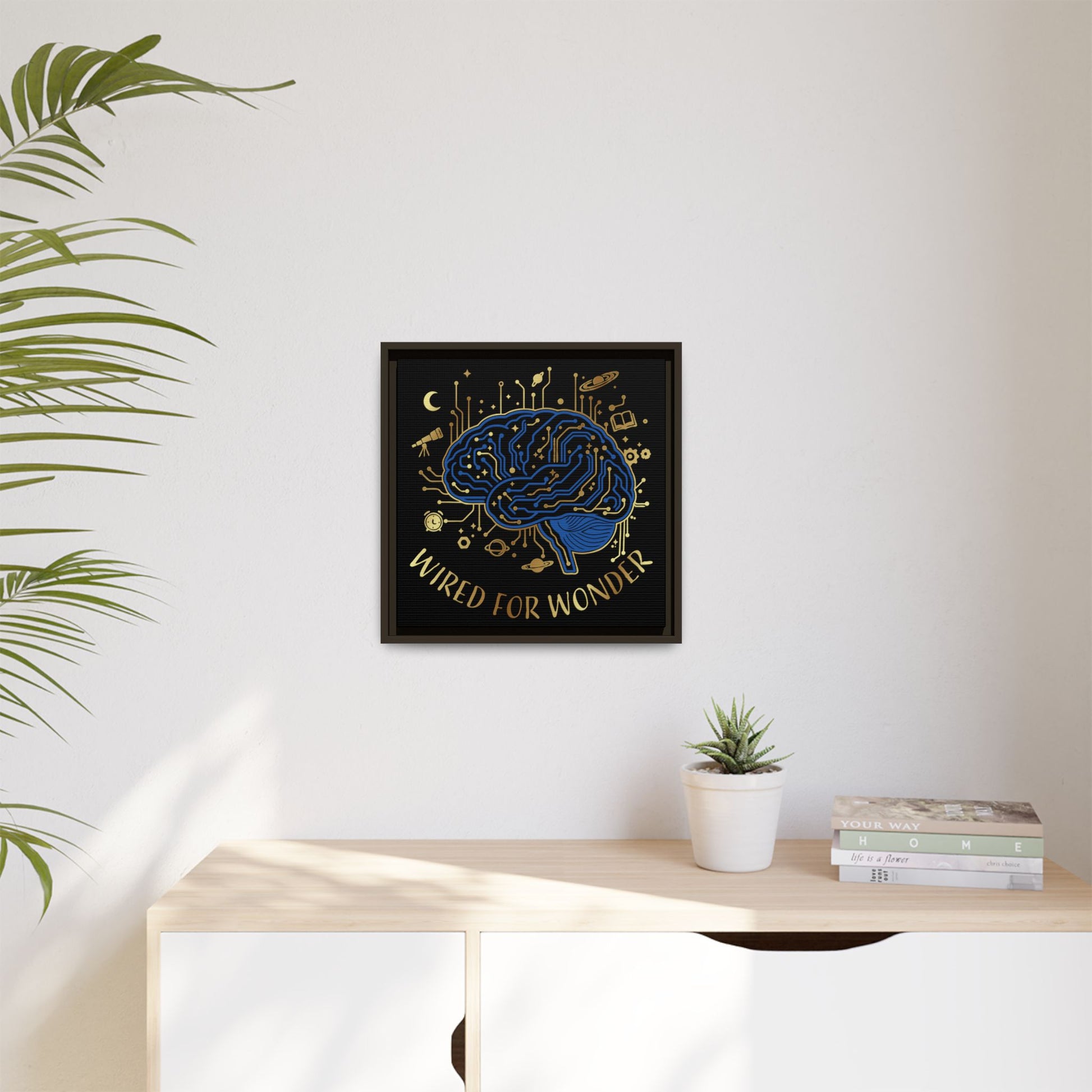 Framed Matte Canvas - "Wired for Wonder" Brain Art - You're My Kind of Weird