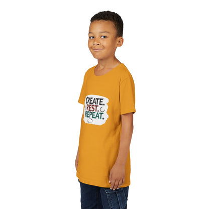 Create. Rest. Repeat. Kids Kwanzaa Shirt | Youth Creativity Tee | Uplifting Holiday Gift for Young Dreamers - You're My Kind of Weird