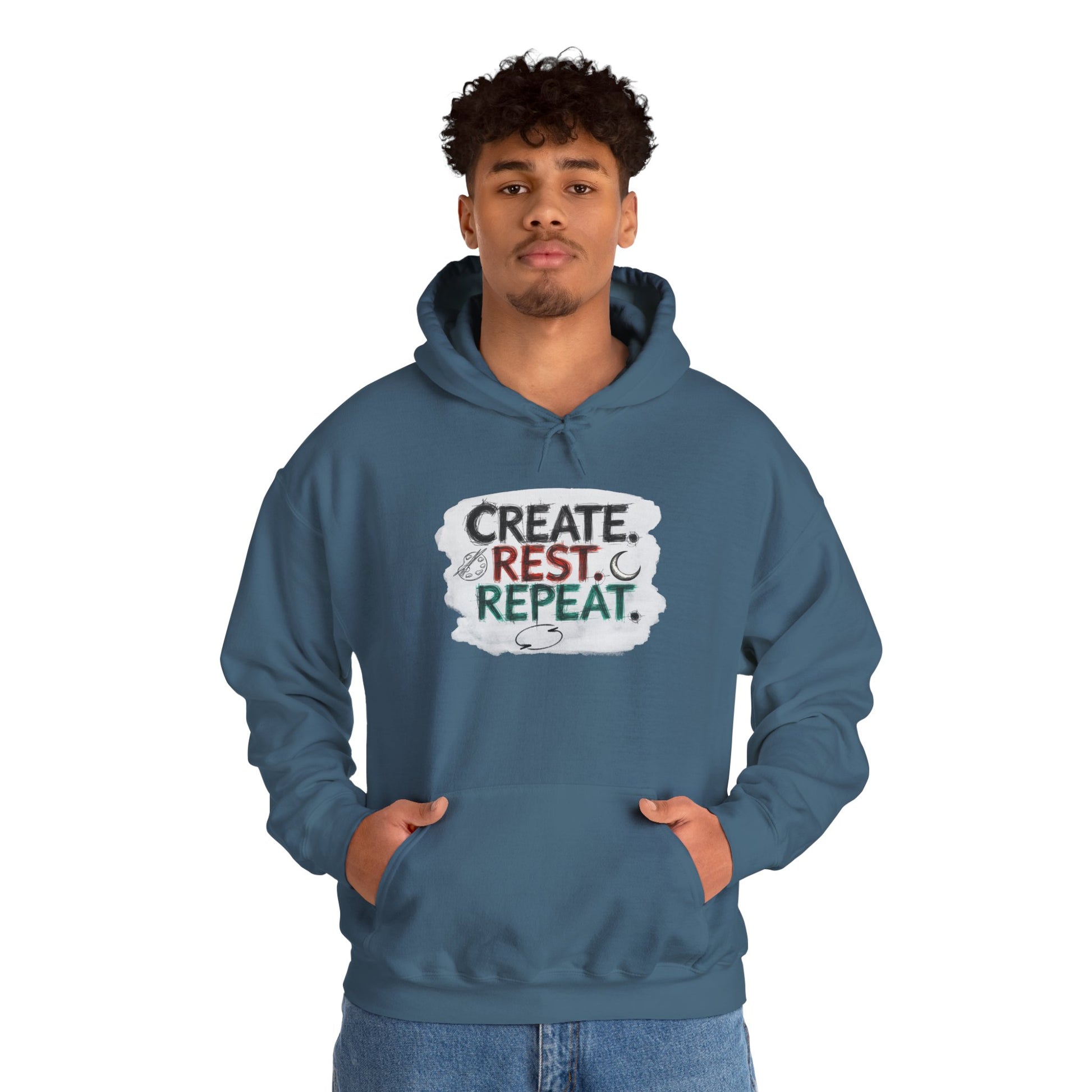 Create. Rest. Repeat. Hoodie | Cozy Kwanzaa & Mindful Sweatshirt - You're My Kind of Weird