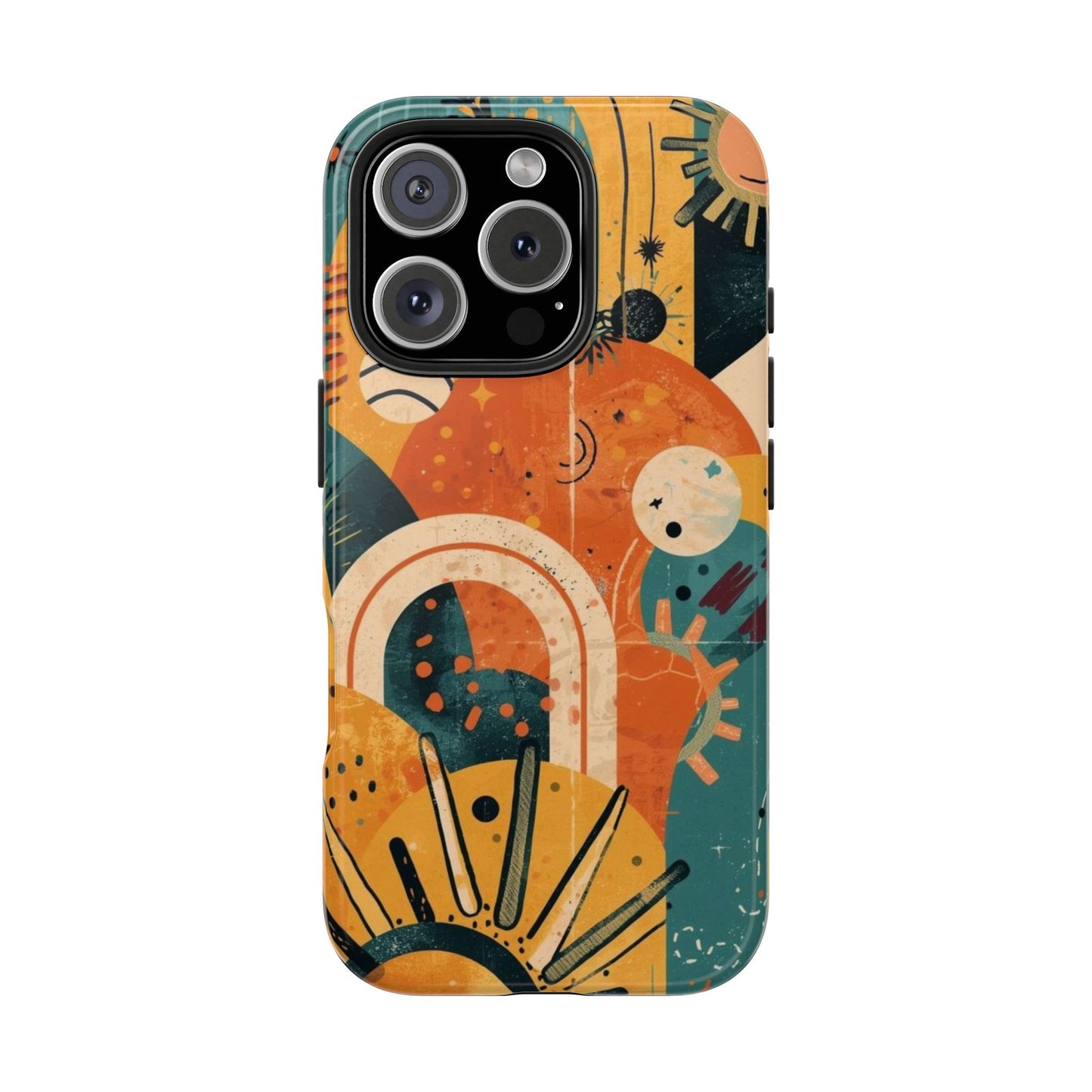 Dopamine Abstract Retro Sun and Moon iPhone Case | Tough Phone Cases - You're My Kind of Weird
