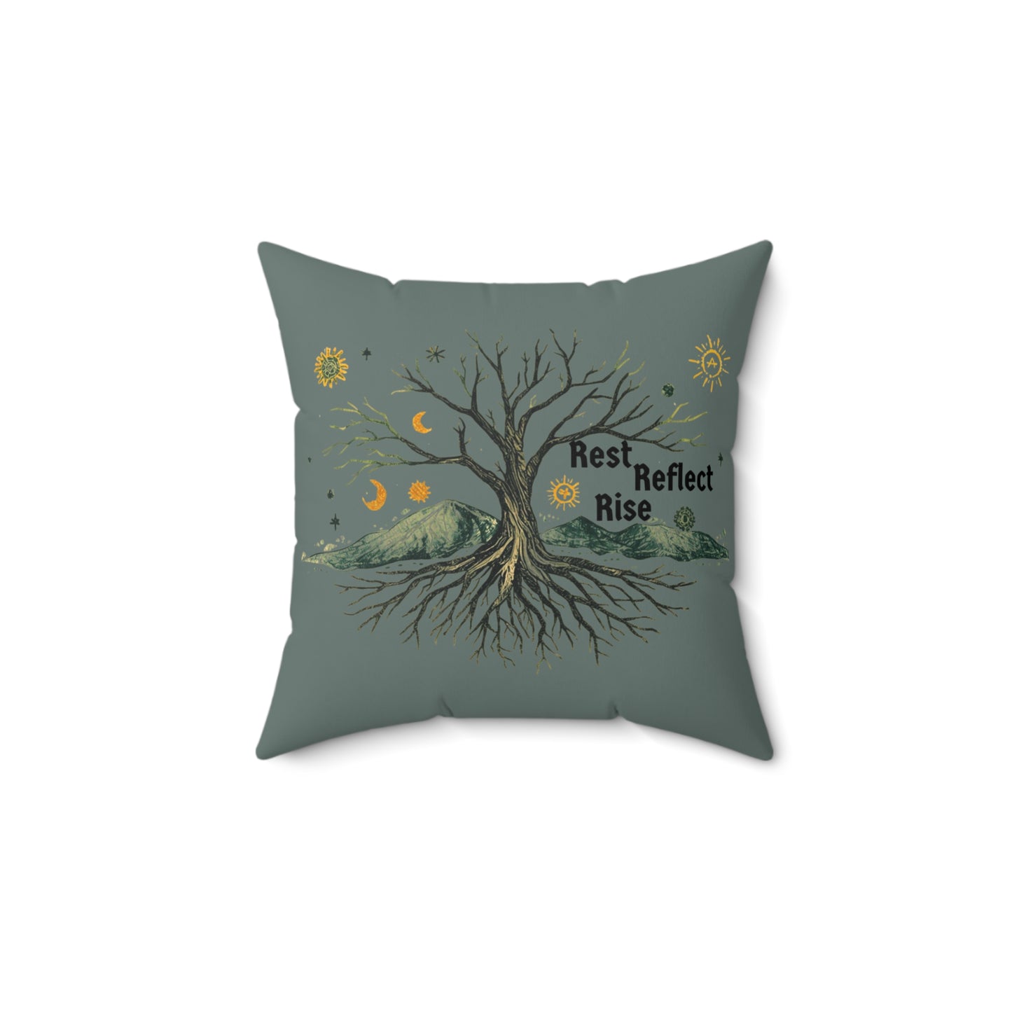 Solstice Nature - Inspired Decorative Pillow, Rest Reflect Rise Cushion - You're My Kind of Weird