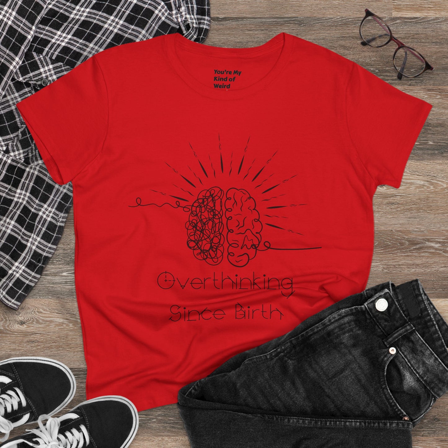 Overthinking Since Birth Tee - Women's Cotton T-Shirt, Gift for Overthinkers, Mental Health Awareness Shirt, Casual Everyday Wear, [...]