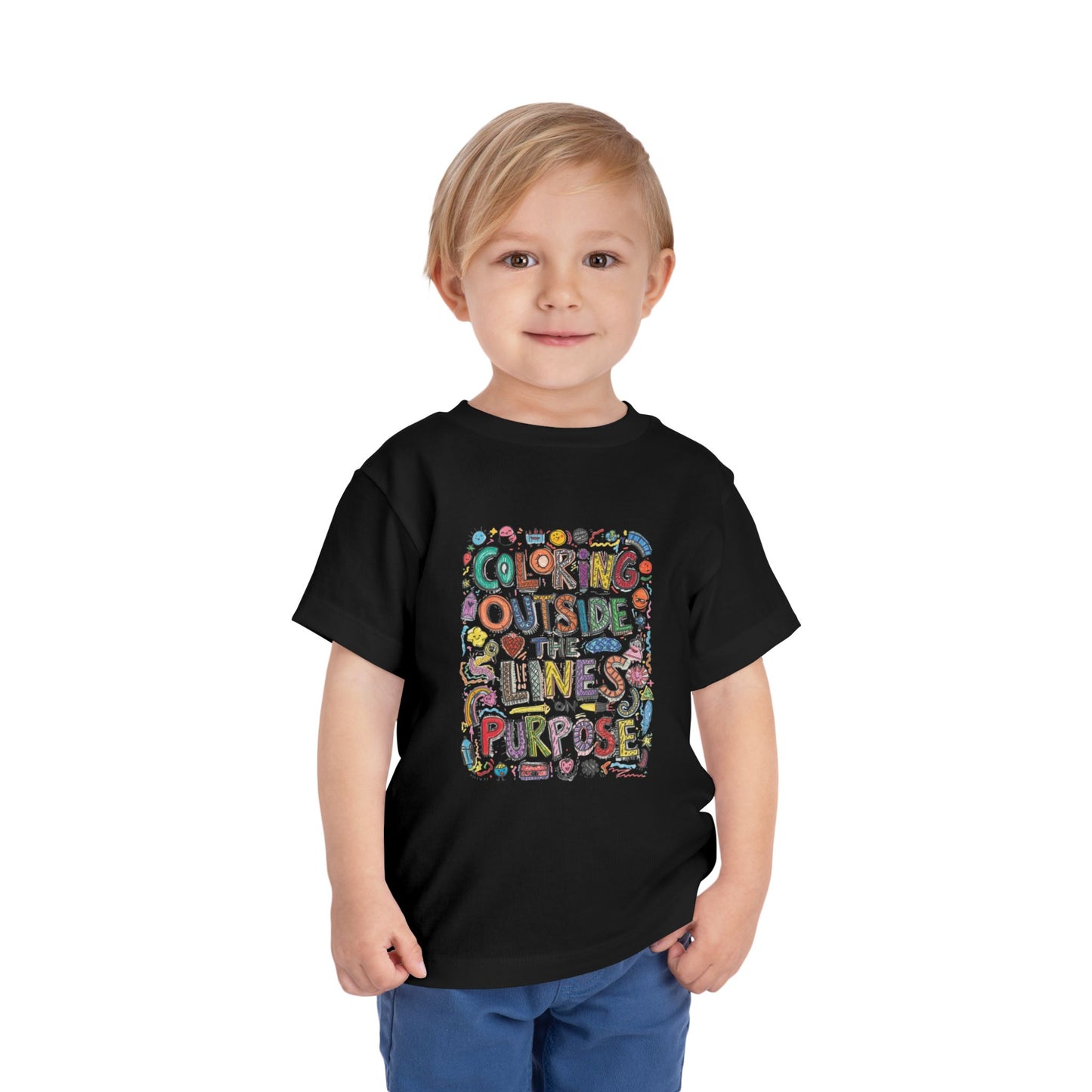 Creative Toddler Short Sleeve Tee - "Coloring Outside the Lines on Purpose", Kids' Gift, Playful Apparel, Summer Outfit, Art-Inspired [...]