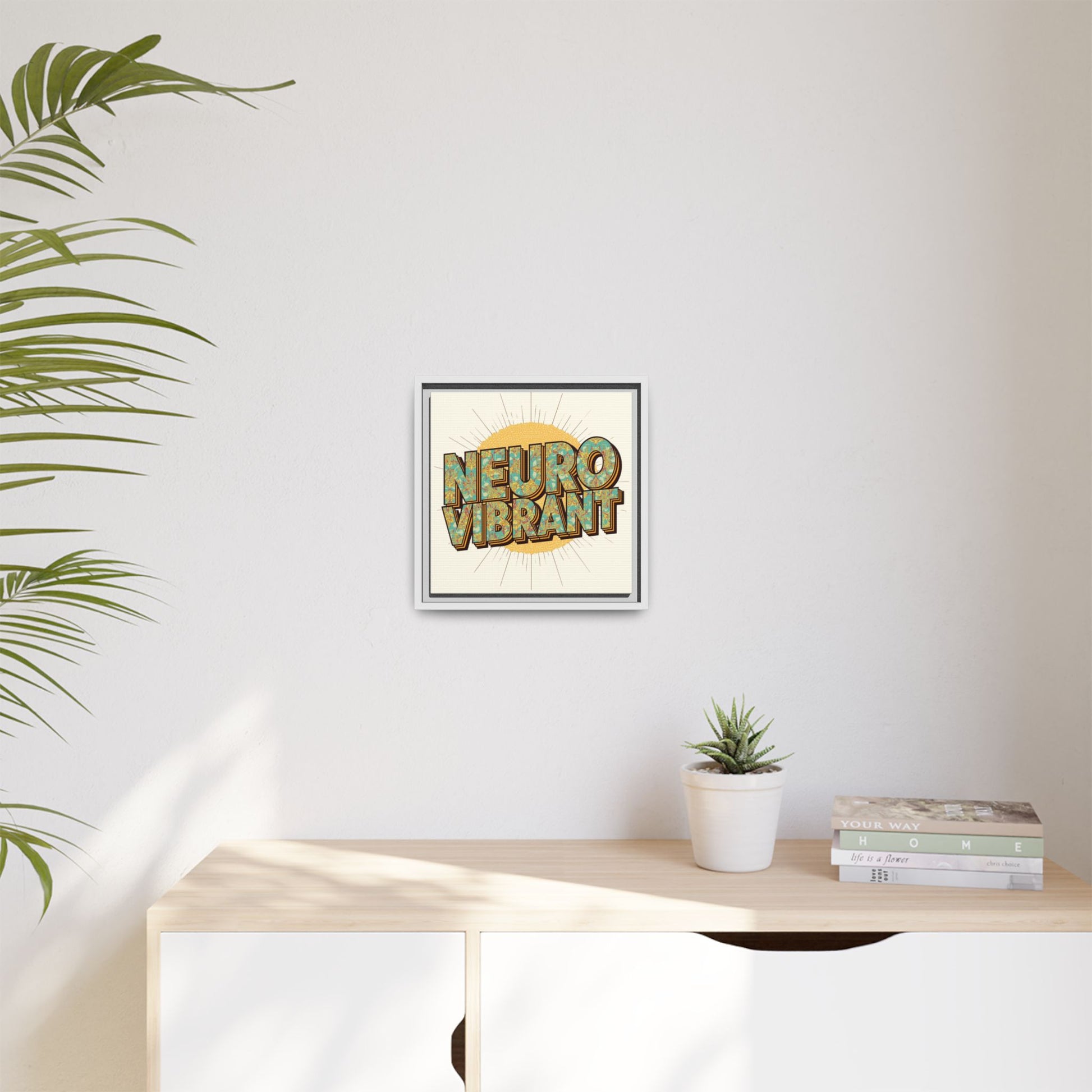 Neuro Vibrant Framed Canvas Art — Colorful Retro Wall Print - You're My Kind of Weird