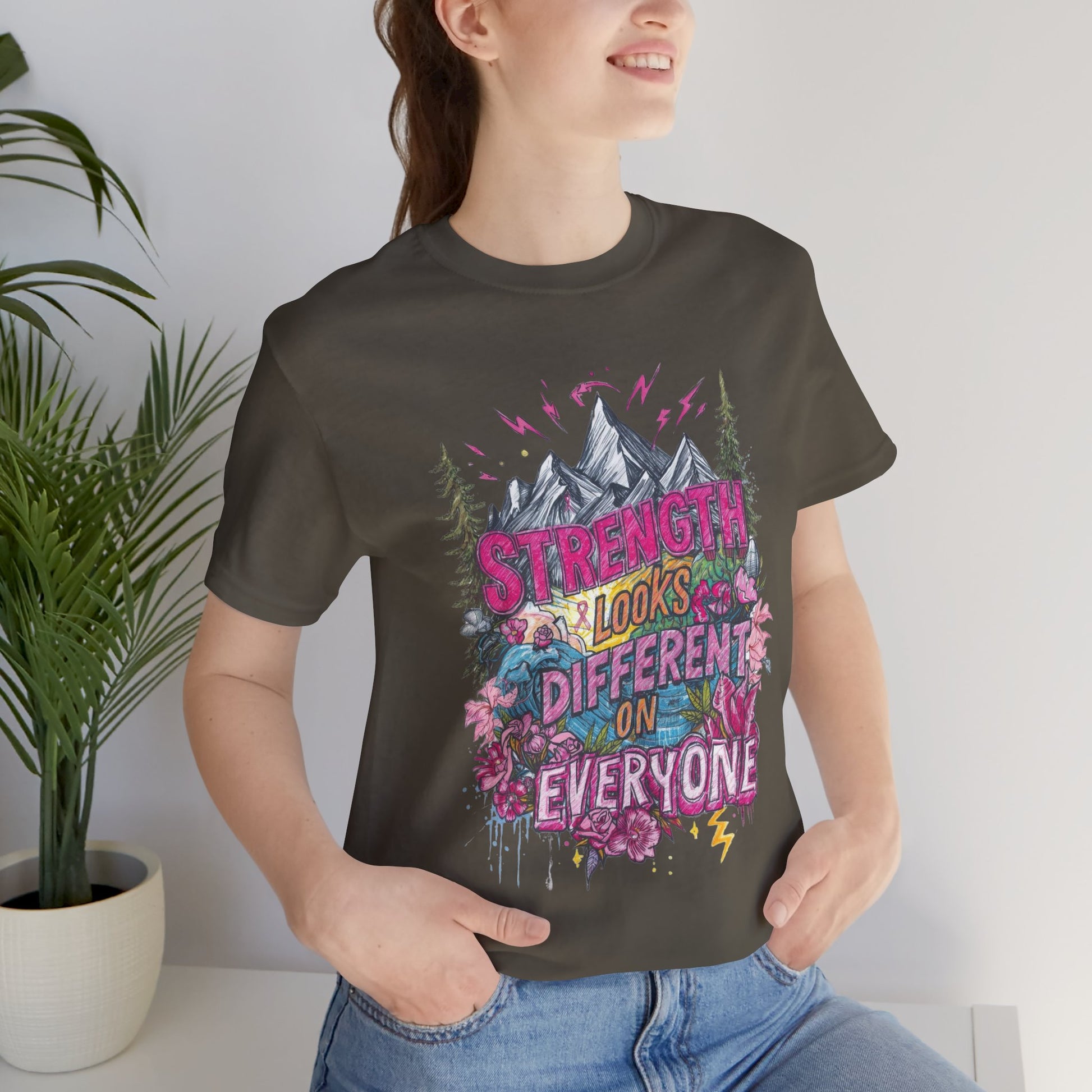 Strength Looks Different Mountainscape Unisex Shirt - You're My Kind of Weird T-Shirt