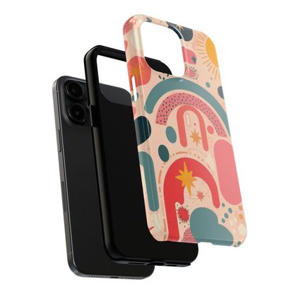 Dopamine Blast Retro Rainbow Pattern i - Phone Case | Abstract Boho Sun Design - You're My Kind of Weird