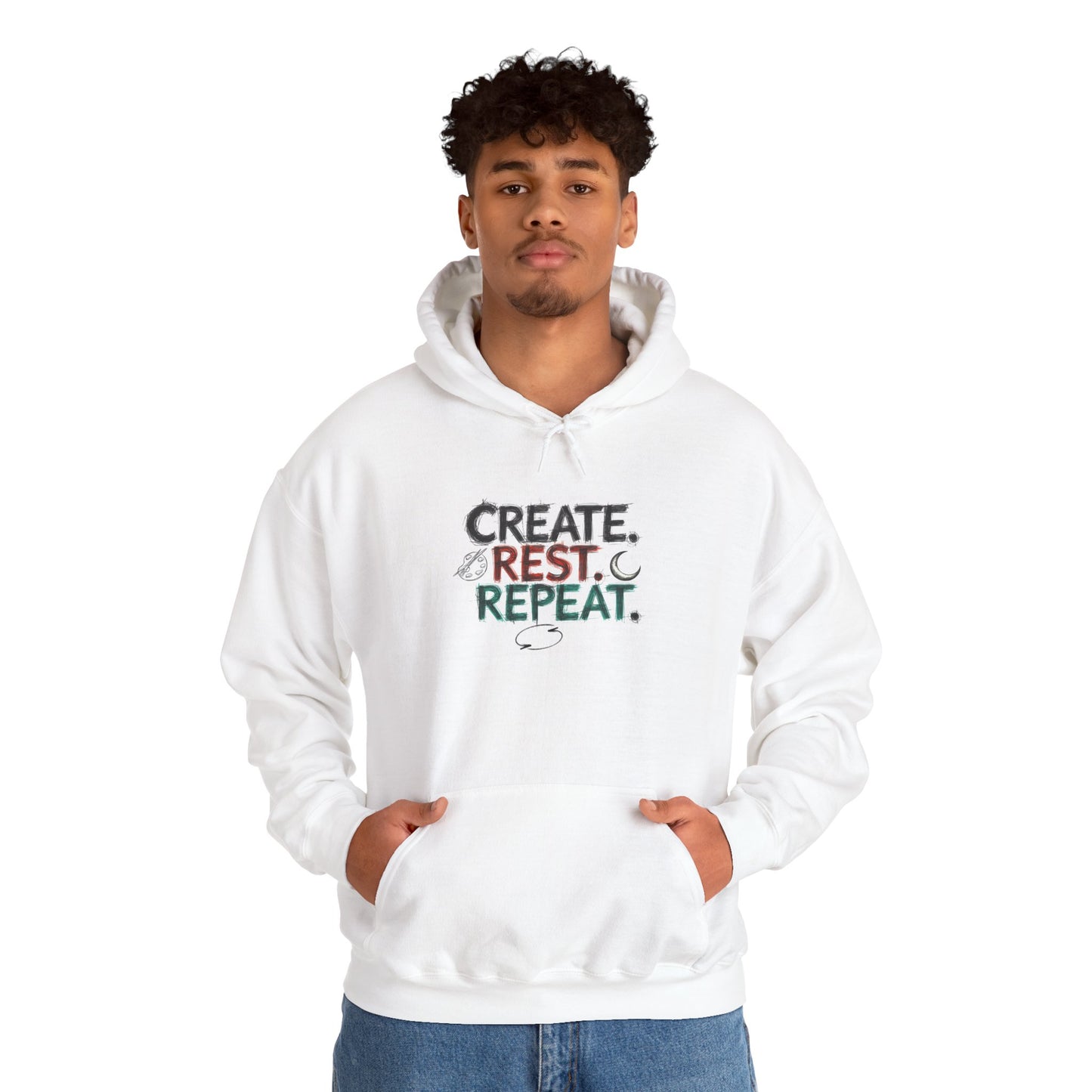 Create. Rest. Repeat. Hoodie | Cozy Kwanzaa & Mindful Sweatshirt - You're My Kind of Weird