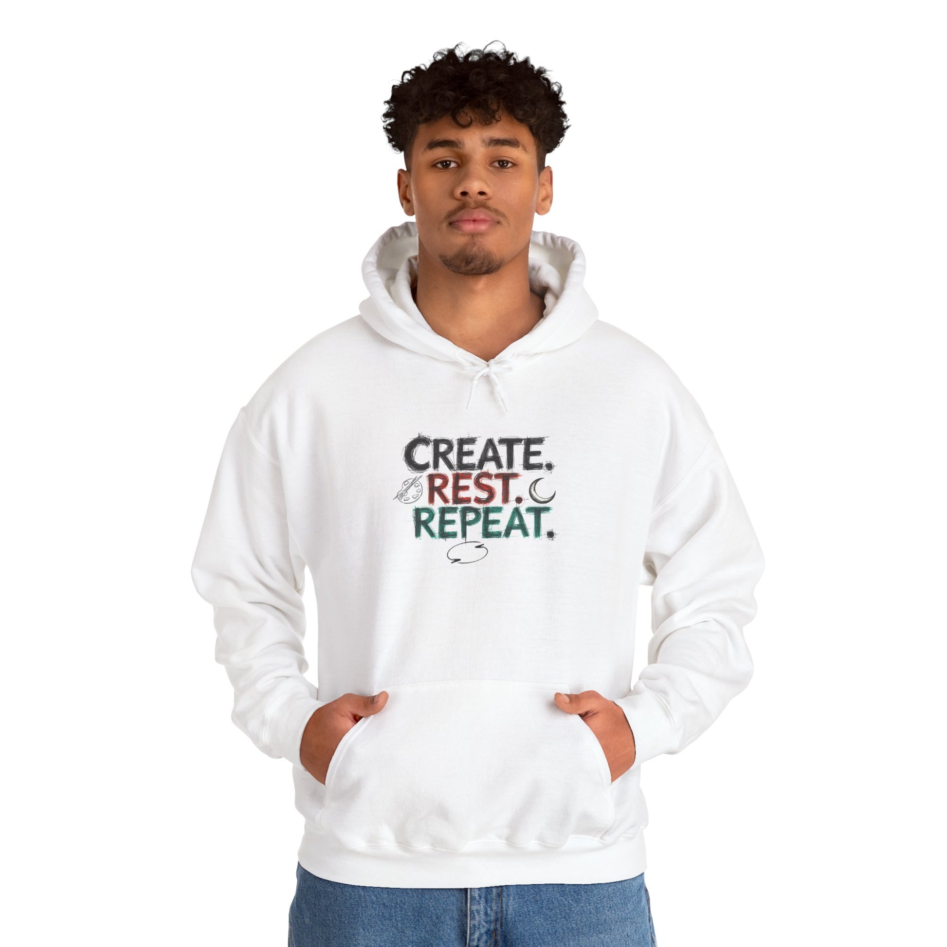Create. Rest. Repeat. Hoodie | Cozy Kwanzaa & Mindful Sweatshirt - You're My Kind of Weird