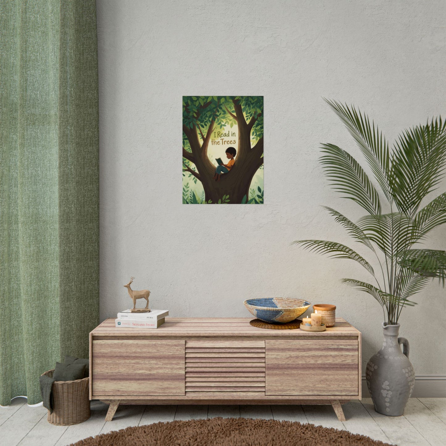 I read in the Trees Poster, Literary Decor, Book Lover Gift, Quirky Wall Art, Reader's Inspiration, Fun Home Decor