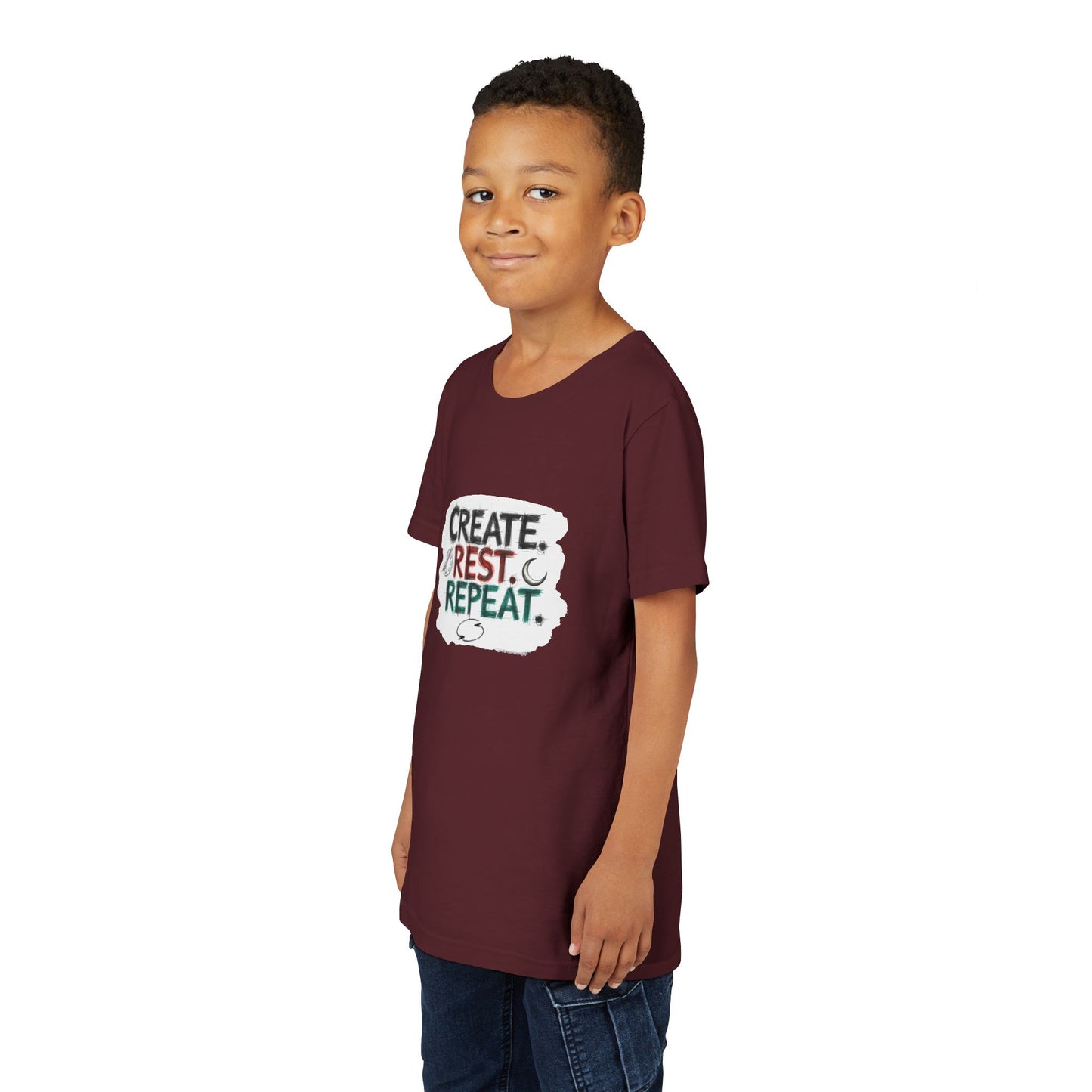 Create. Rest. Repeat. Kids Kwanzaa Shirt | Youth Creativity Tee | Uplifting Holiday Gift for Young Dreamers - You're My Kind of Weird