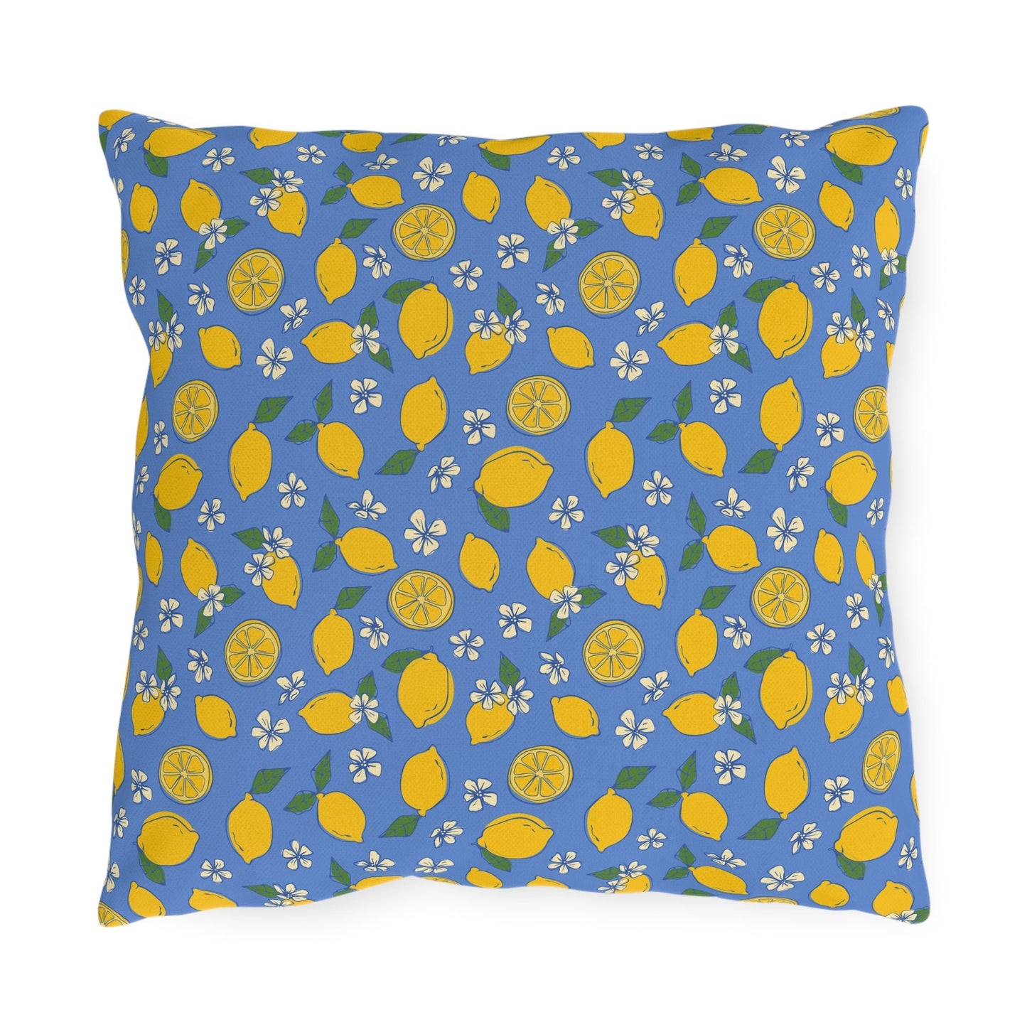 Blue Lemon Outdoor Pillow Cover | Citrus Patio Pillow - You're My Kind of Weird