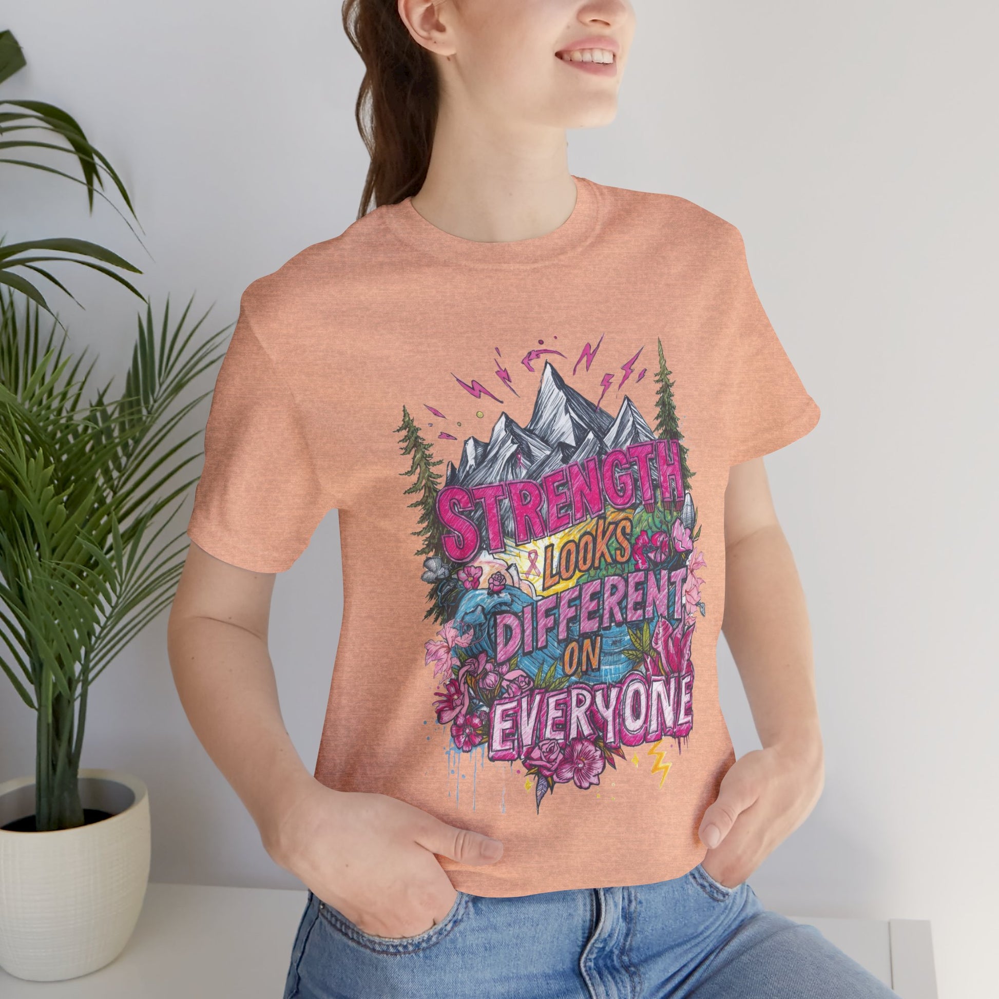 Strength Looks Different Mountainscape Unisex Shirt - You're My Kind of Weird T-Shirt