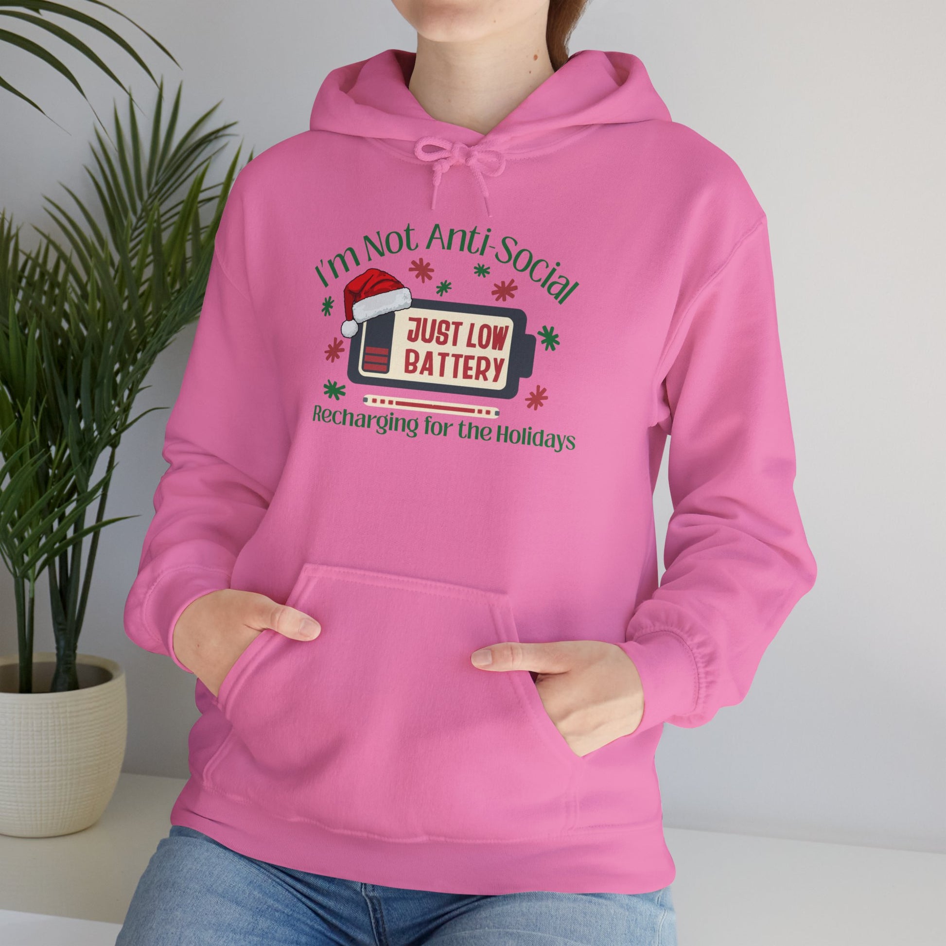 Low Social Battery Anti - Social Hoodie, Cozy Sweatshirt for Introverts - You're My Kind of Weird